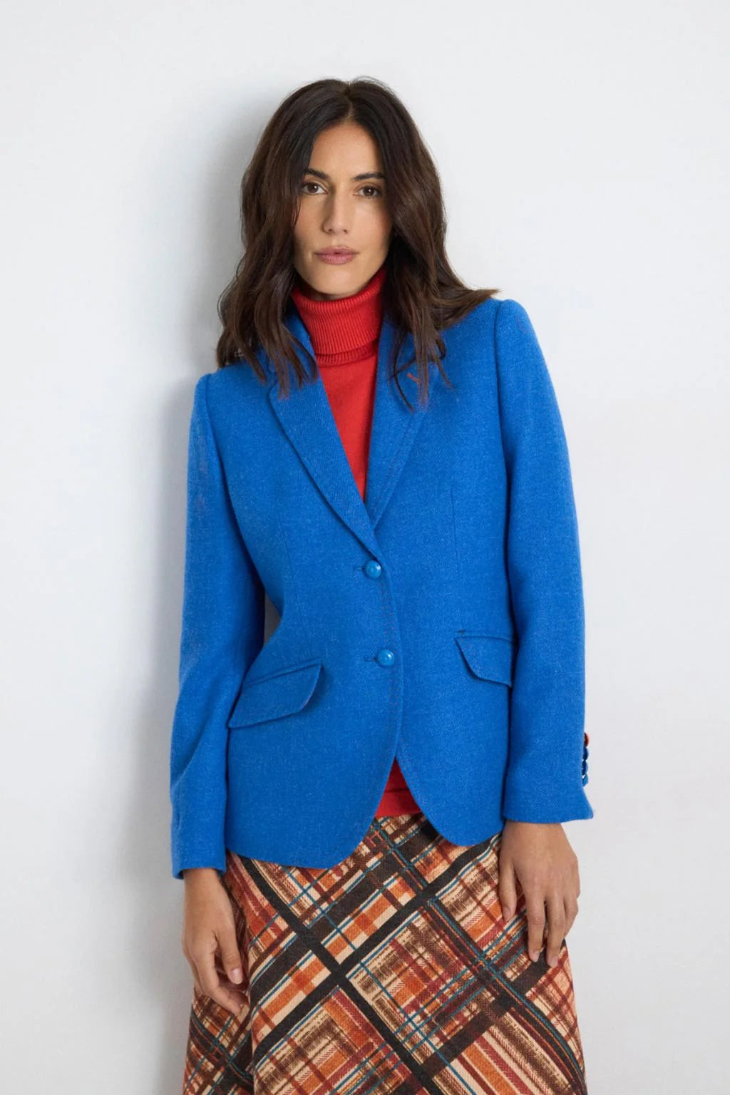 Blazer de Senhora em Lã Virgem Azul