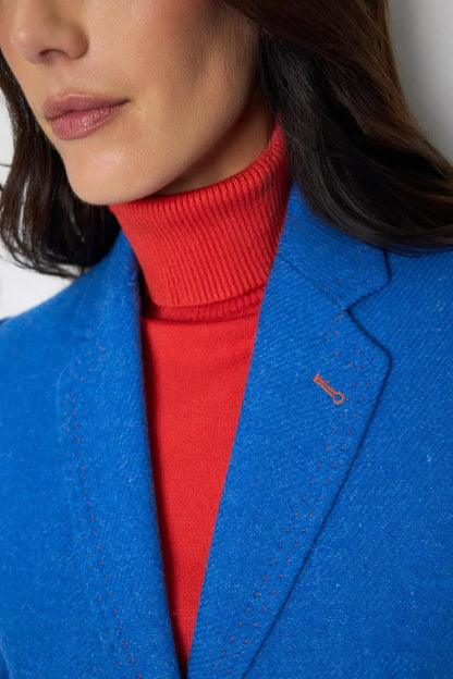 Blazer de Senhora em Lã Virgem Azul
