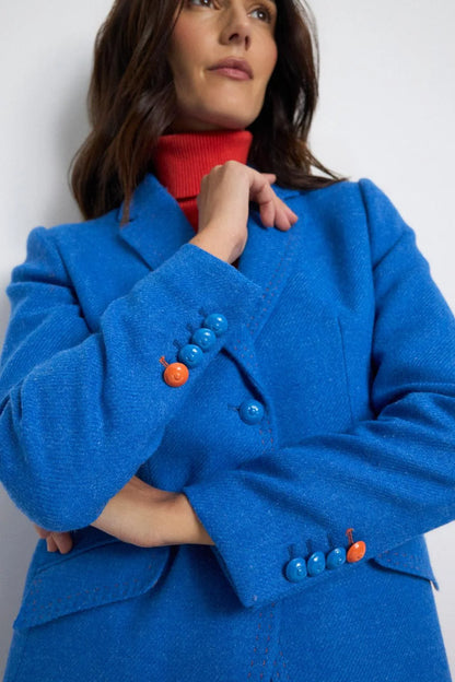 Blazer de Senhora em Lã Virgem Azul