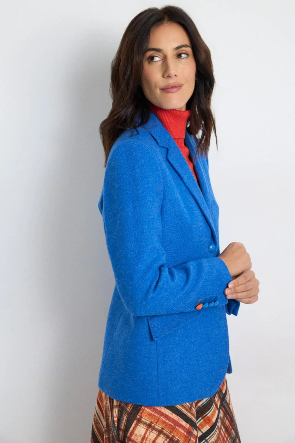 Blazer de Senhora em Lã Virgem Azul