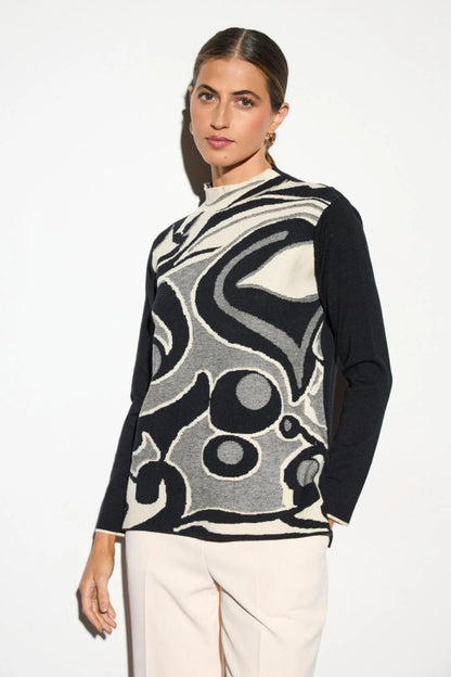 Camisola de Malha com Padrão Abstrato