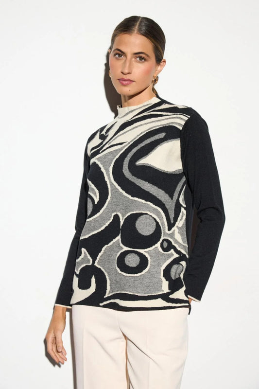Camisola de Malha com Padrão Abstrato
