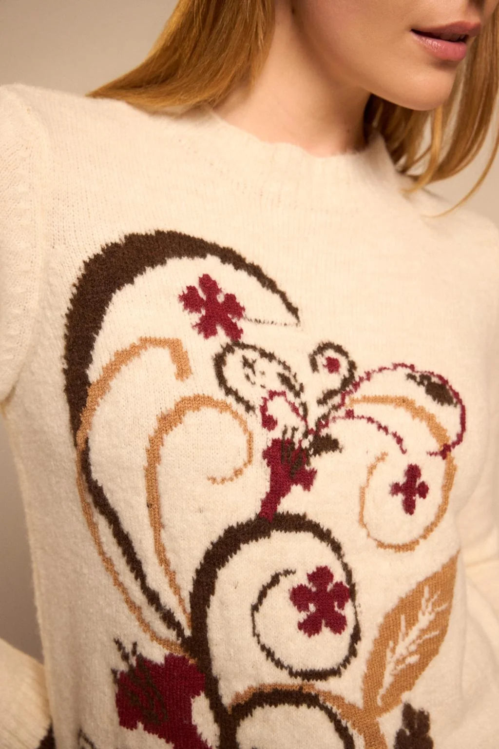 Camisola de Malha com Estampado Floral