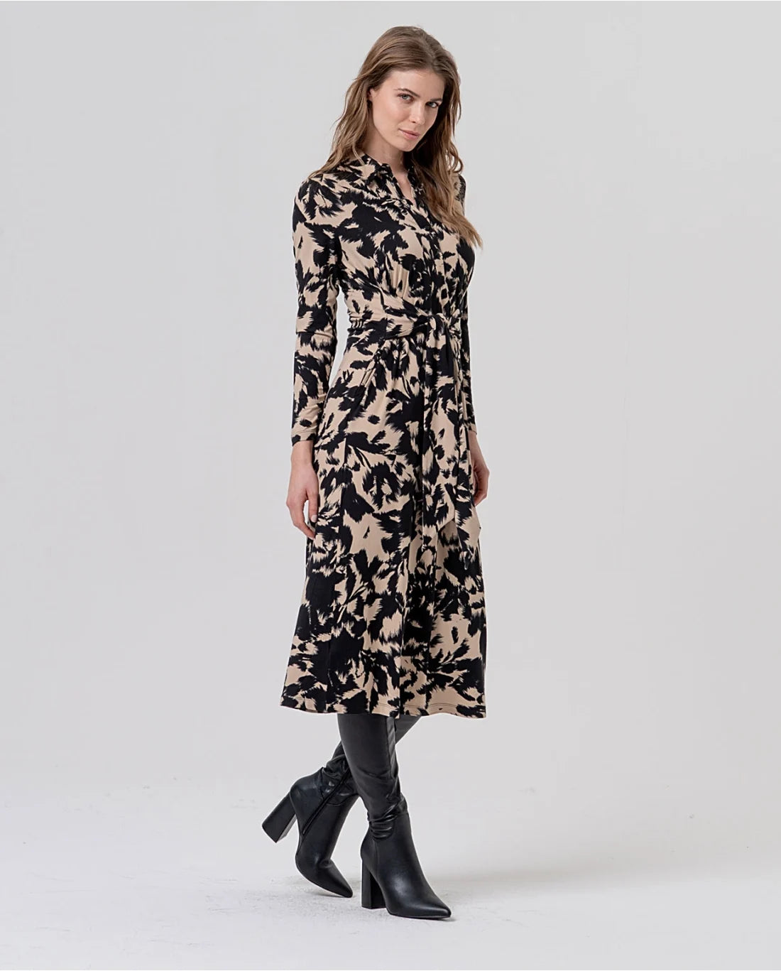 Vestido Camiseiro Estampado com Cinto