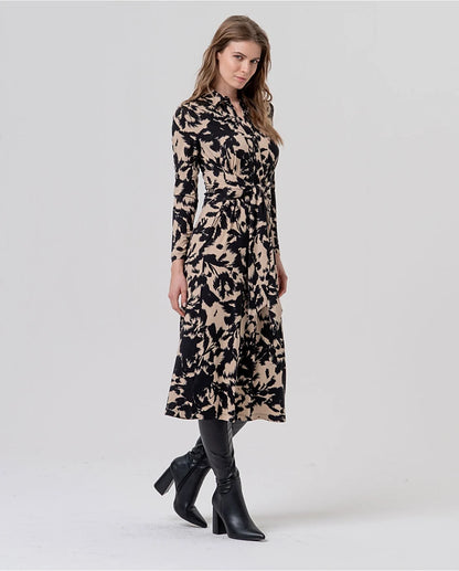 Vestido Camiseiro Estampado com Cinto