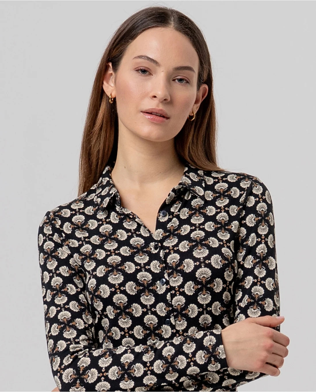 Camisa de Senhora Estampada Geométrica