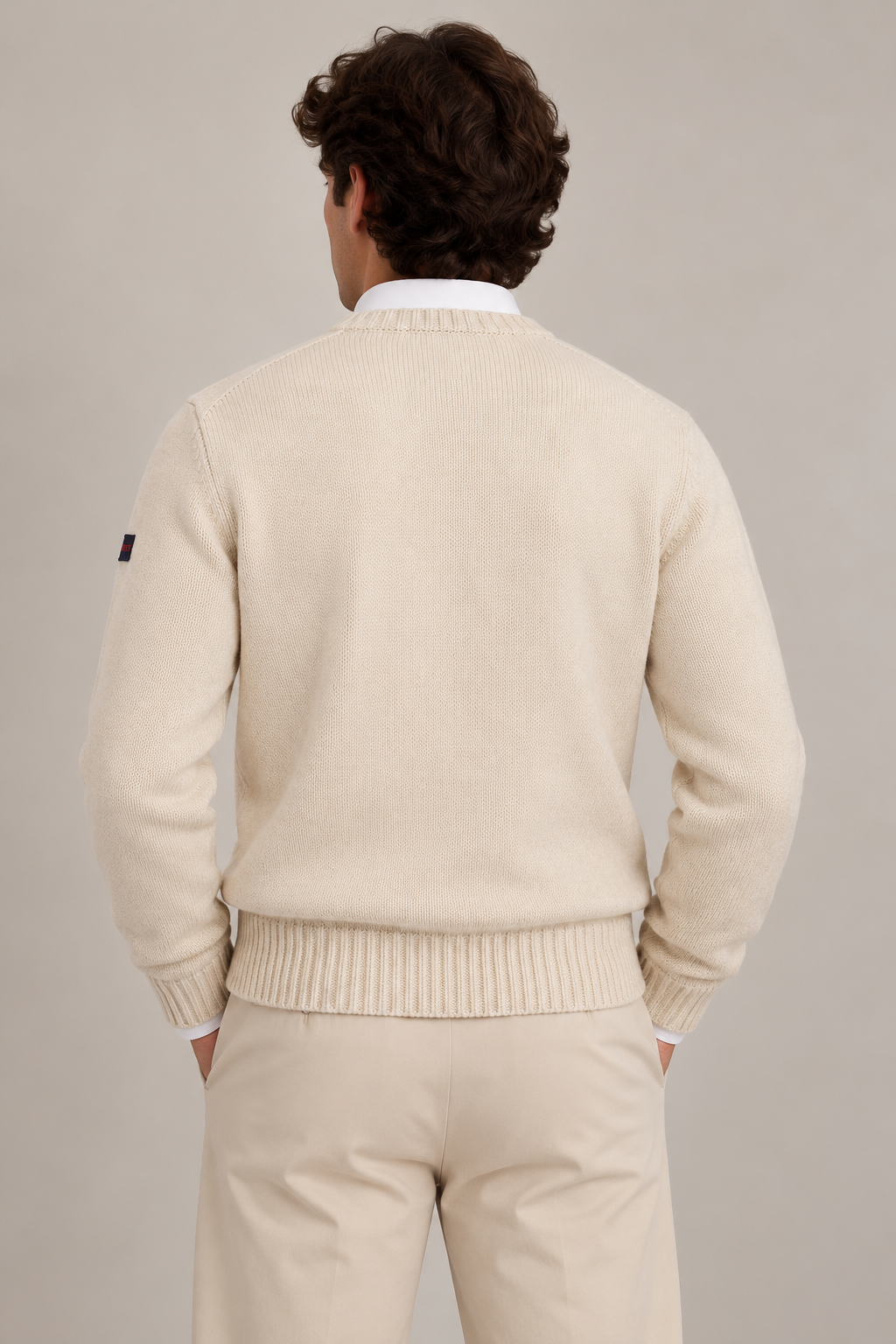 Camisola de Homem em Lã com Malha em Relevo