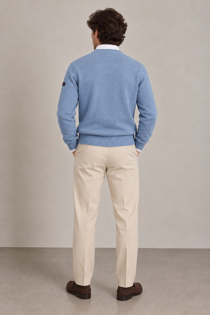 Camisola de Homem em Lã com Malha Trabalhada