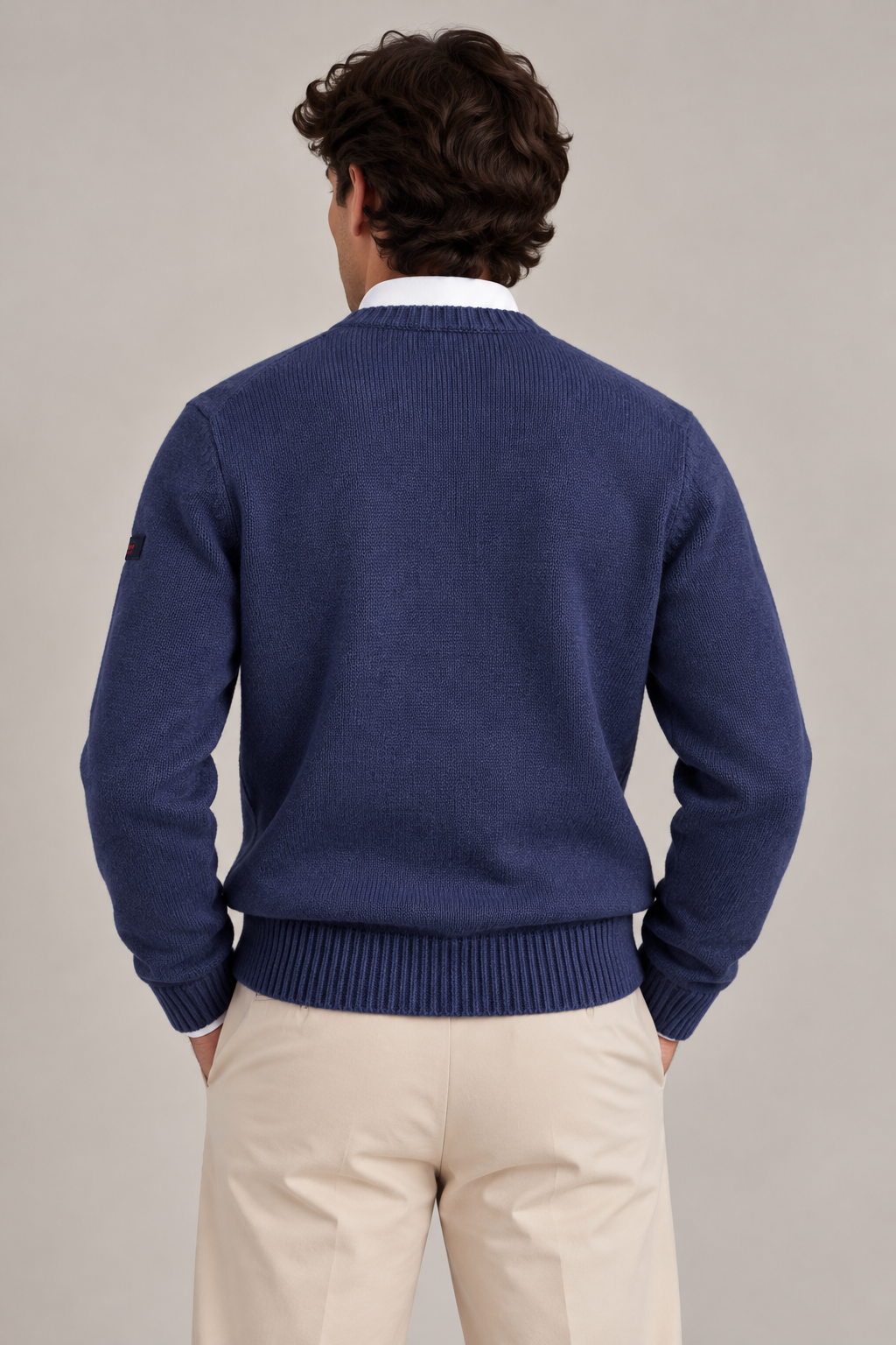Camisola de Homem em Lã com Malha em Relevo