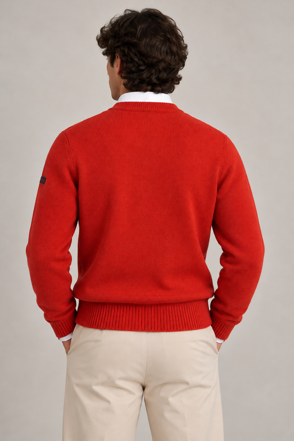 Camisola de Homem em Lã com Malha em Relevo