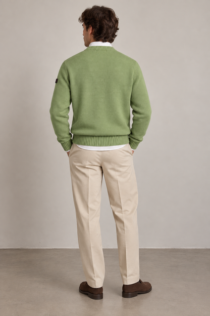 Camisola de Homem em Lã com Malha Trabalhada